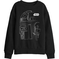 Star Wars R2D2 Outline Kids Sweatshirt in Black | Size: 5-6 Years