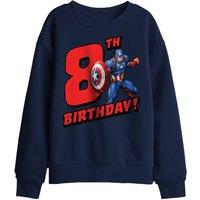 Marvel Captain America Birthday 8 Kids Sweatshirt, Navy | Size: 7-8 Years