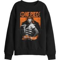 One Piece Nami Etched Portrait Kids Sweatshirt, Black | Size: 12-13 Years