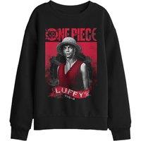 One Piece Luffy Etched Portrait Kids Sweatshirt, Black | Size: 5-6 Years