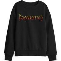Disney Pocahontas Logo Kids Sweatshirt, Black | Size: 12-13 Years