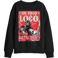 Disney Coco Hector & Miguel Un Poco Loco Poster Kids Sweat, Black | Size: 7-8 Years