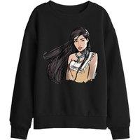 Disney Pocahontas Sketch Kids Sweatshirt, Black | Size: 7-8 Years