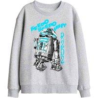 Star Wars R2D2 Graff Kids Sweatshirt, Athletic Heather in Light Grey | Size: 7-8 Years