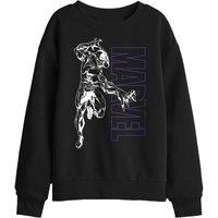 Marvel Black Panther Outline Kids Sweatshirt, Black | Size: 7-8 Years