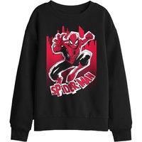 Marvel Nyc Spiderman Kids Sweatshirt, Black | Size: 12-13 Years
