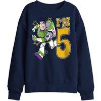 Disney Toy Story Birthday Buzz I'M 5 Kids Sweatshirt, Navy | Size: 12-13 Years