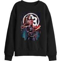 Star Wars Obiwan Kenobi Reva Inquisitors Painted Kids Sweatshirt, Black | Size: 12-13 Years