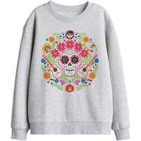 Disney Coco Day Of The Dead Patch With Miguel, Ernesto, Hector Kids Sweat in Light Grey | Size: 12-13 Years