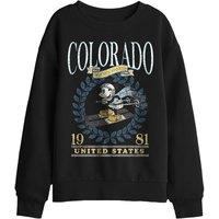Disney Mickey Mouse Colorado Ski Kids Sweatshirt, Black | Size: 5-6 Years