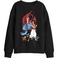 Disney Aladdin The Genie, Jafar & Abu Kids Sweatshirt, Black | Size: 7-8 Years