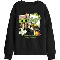 Star Wars - The Mandalorian The Mandalorian Grogu Racing Speeder Bike Kids Sweat, Black | Size: 7-8 Years