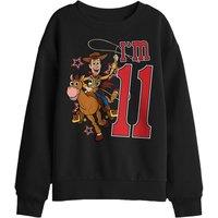 Disney Toy Story Birthday Woody I'M 11 Kids Sweatshirt, Black | Size: 12-13 Years