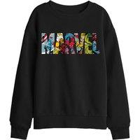 Marvel Logo Characters Kids Sweatshirt in Black | Size: 5-6 Years