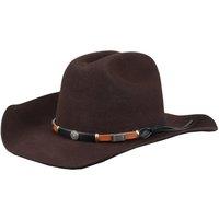 TruClothing Men's 100% Wool Felt Wide Brim Cowboy Hat in Brown | Size: Medium