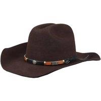 TruClothing Men's 100% Wool Felt Wide Brim Cowboy Hat in Brown | Size: Large