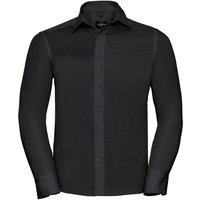 Russell Collection Men's Ultimate Tailored Long-Sleeved Shirt in Black | Size: 14.5 in