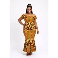 JTAPHRIQUE Men's Men's African Print Long Sleeve Shirt in Cream | Size: Large