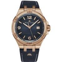 Maurice Lacroix Men's 'Aikon' Blue Dial Leather Strap Quartz Watch AI1028-BRZ01-420-1