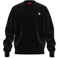 Hugo Men's Velvet Sweatshirt Black | Size: Medium