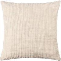 Yard Lark Muslin 100% Cotton Plain Cushion in Natural | Size: 45 cm x 45 cm