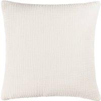 Yard Lark Muslin 100% Cotton Plain Cushion in White | Size: 45 cm x 45 cm