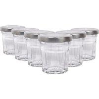 Argon Tableware 30ml Glass Jam Jars - Set of 6 - Empty Screw Top Preserving Jar in Silver