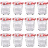 Argon Tableware 30ml Glass Jam Jars - Set of 12 - Empty Screw Top Preserving Jar in Red