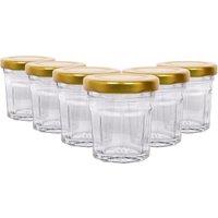 Argon Tableware 30ml Glass Jam Jars - Set of 6 - Empty Screw Top Preserving Jar in Gold
