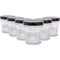 Argon Tableware 30ml Glass Jam Jars - Set of 6 - Empty Screw Top Preserving Jar in Black