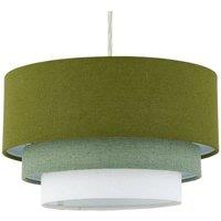 First Choice Lighting Gabi - Sage Green Ombre Linen 3 Tier Ceiling Light Shade