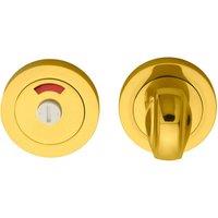 Loops Thumbturn Lock & Release Handle With Indicator 50mm Dia Polished Brass in Metallics