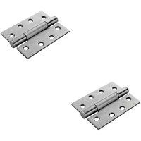 Loops 2x PAIR 100 x 75 x 3mm Concealed 14 Bearing Hinge Satin Steel Internal Door in Metallics