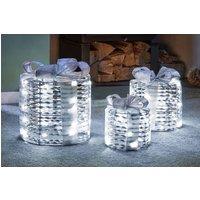 Marco Paul 3pc Pre-Lit Gift Box Christmas Decorations - Silver | Size: 3 Pack