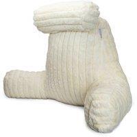 Aamira Reading Pillow Cream Faux Fur Ribbed Memory Foam Support Cushion