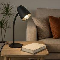 Eglo Carlo Modern Steel Flexible Desk Lamp, Black