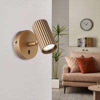 Eglo Portillo Aluminium & Steel Modern Wall Spotlight, Matte Brass in Gold