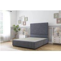 Sloomy Madison Plush Divan Base 2 Drawers -54 Headboard & 12 Footboard in Dark Grey | Size: Double