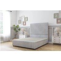 Sloomy Madison Naples Divan Base 2 Drawers -54 Headboard & 12 Footboard in Silver | Size: Small Double