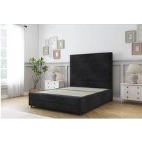 Sloomy Monaco Naples Divan Bed Base 2 Drawers Left Side With 26 Strutted Headboard & 12 Matching Footboard in Black | Size: Small Double