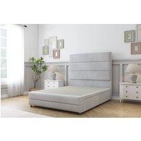 Sloomy Monaco Naples Divan Base 2 Drawers -26 Headboard & 12 Footboard in Silver | Size: Double