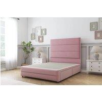 Sloomy Monaco Plush Divan Base No Drawers-54 Headboard & 12 Footboard in Pink | Size: Super King