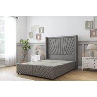 Sloomy Rutherford Dumfries Divan Base 2 Drawers-54 Wing Headboard-Footboard in Light Grey | Size: Small Double