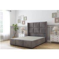 Sloomy Beaumont Naples Divan Base 2 Drawers-54 Wing Headboard & Footboard in Grey | Size: Double