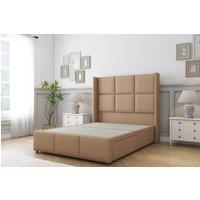 Sloomy Beaumont Dumfries Divan Base 2 Drawers-54 Wing Headboard & Footboard in Light Brown | Size: King