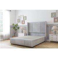 Sloomy Camden Naples Divan Base No Drawers - 54 Wing Headboard-Footboard in Silver | Size: Small Single