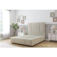 Sloomy Lisbon Plush Divan Base No Drawers - 54 Headboard & 12 Footboard in Cream | Size: Small Double
