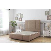 Sloomy Lisbon Plush Divan Base 2 Drawers - 54 Headboard & 12 Footboard in Taupe | Size: Small Double