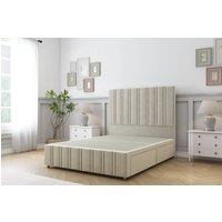 Sloomy Langston Plush Divan Base No Drawers-26 Headboard & 12 Footboard in Cream | Size: Double