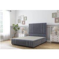 Sloomy Kingsley Plush Divan Base 2 Drawers-26 Headboard & 12 Footboard in Dark Grey | Size: Double